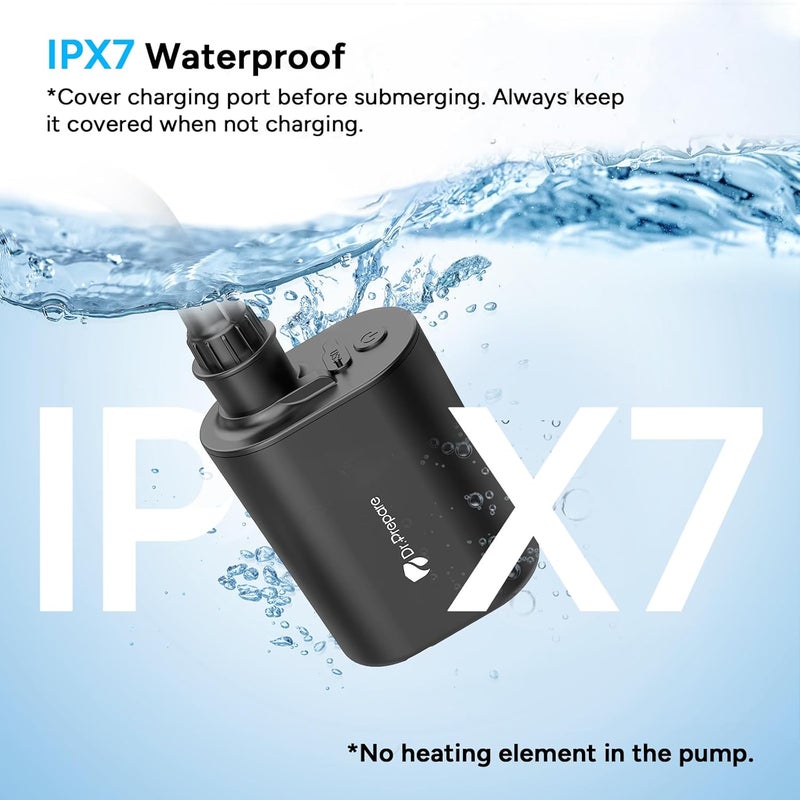 Dr. Prepare Portable Shower for Camping, Shower Pump with 8000mAh Battery, 2200mAh Battery with 4.5 Gallons Bucket - Image 5